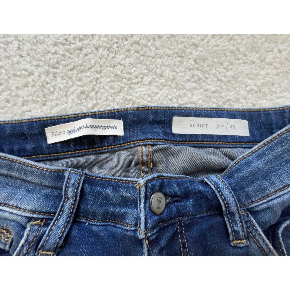Anthropologie Pilcro & the Letterpress Script Frayed Hem Crop Jeans | Size 25 - Picture 2 of 9